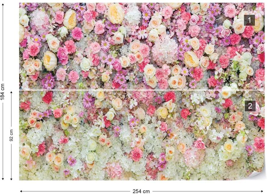 Fototapet GLIX - Pastel Flowers + adeziv GRATUIT Tapet nețesute - 254x184 cm
