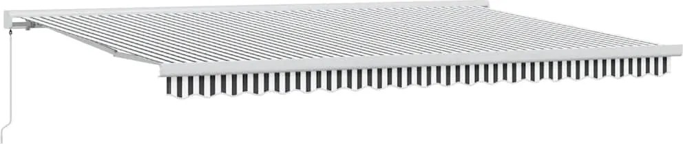 vidaXL Copertină retractabilă antracit/alb, 5x3 m, textil/aluminiu