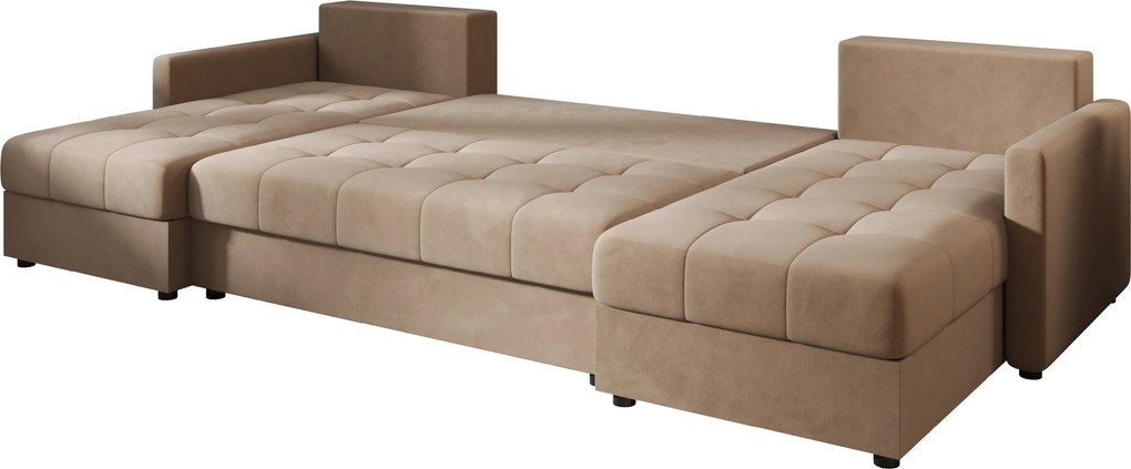 OFERTA Set canapea extensibila in forma de U VENORIA 285x146 cm, bej + 2 perne GRATUIT Calitatea II