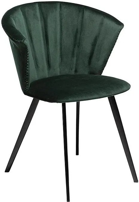 Scaun dining verde din catifea Merge Emerald Green Dan Form