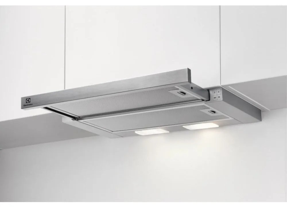 Hota incorporabila telescopica electrolux lfp326s, 1 motor, 410 m3/h,l 60 cm,gri