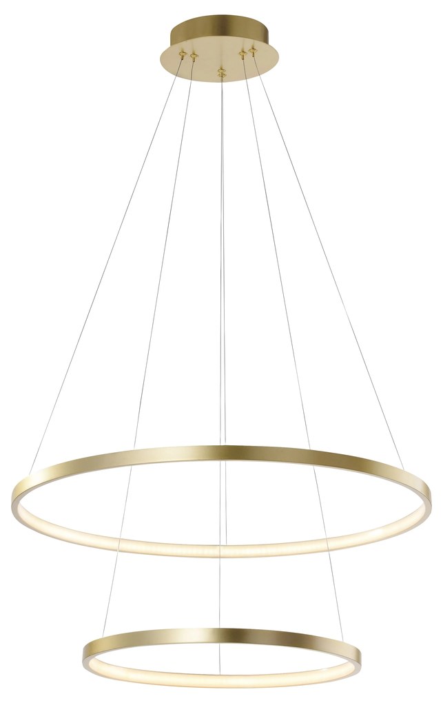Lampă modernă cu pandantiv cu inel auriu incluzând LED - Anella Duo