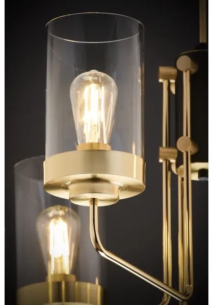 Jupiter 2089 - Lustră pe tijă RAMIREZ, 6xE27/15W/230V, auriu/negru