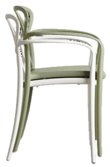 SET 4 SCAUNE CU BRATE INFINITY -POLIPROPILENA-HORECA - BEJ TAUPE