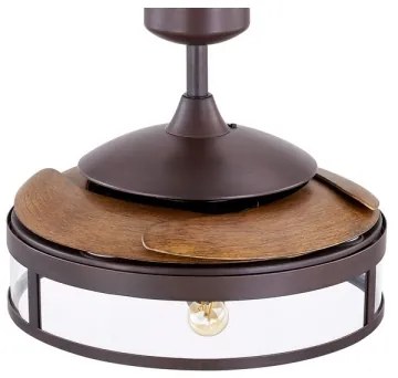 Ventilator LED de tavan CLASSIC FANAWAY 212925 3xE27/4W/230V maro + telecomandă