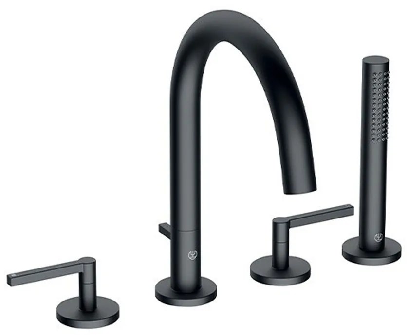 Baterie cada - dus Kludi Nova Fonte Puristic cu 4 piese negru mat