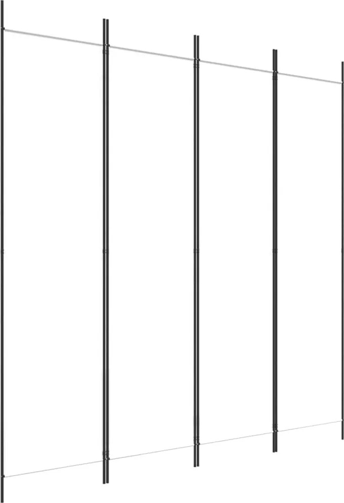 vidaXL Paravan de cameră cu 4 panouri, alb, 200x200 cm, textil