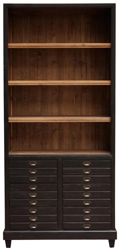 Cabinet din lemn masiv, 6 sertare, aspect rustic, Voltaire