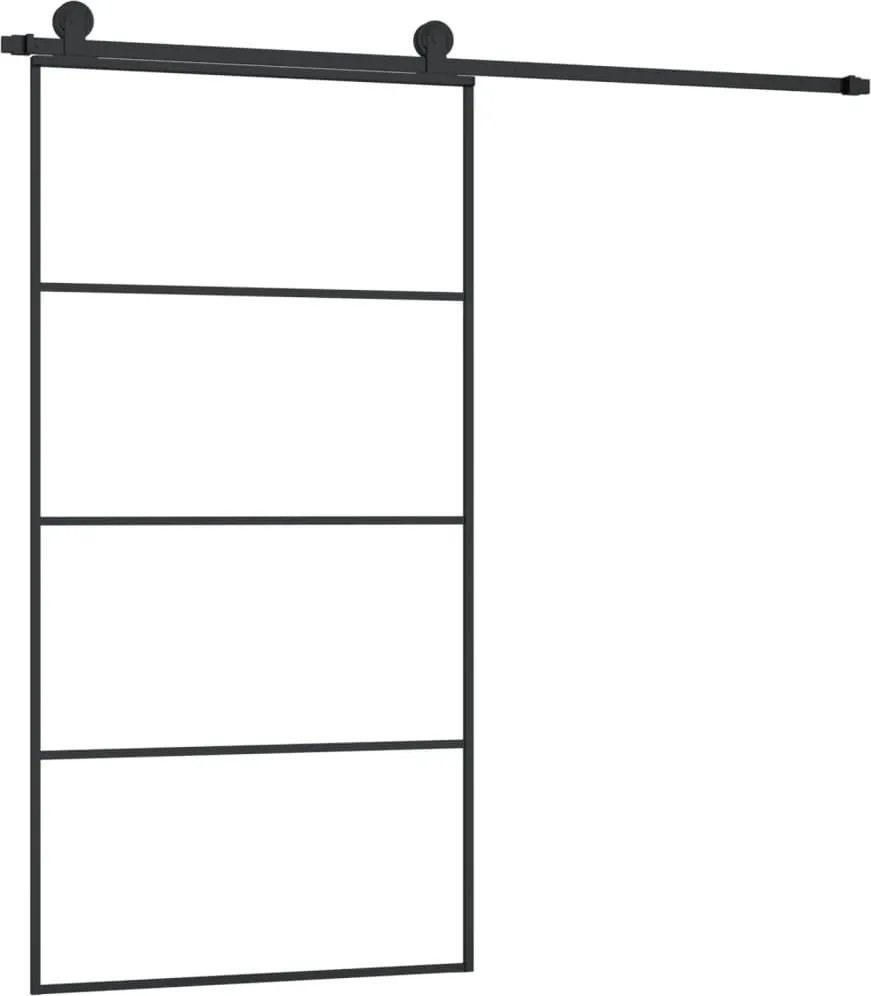 vidaXL Ușă glisantă cu set feronerie 102,5x205 cm sticlă ESG/aluminiu