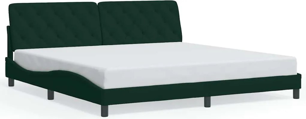 vidaXL Cadru de pat fără saltea, verde închis, 200x200 cm, catifea