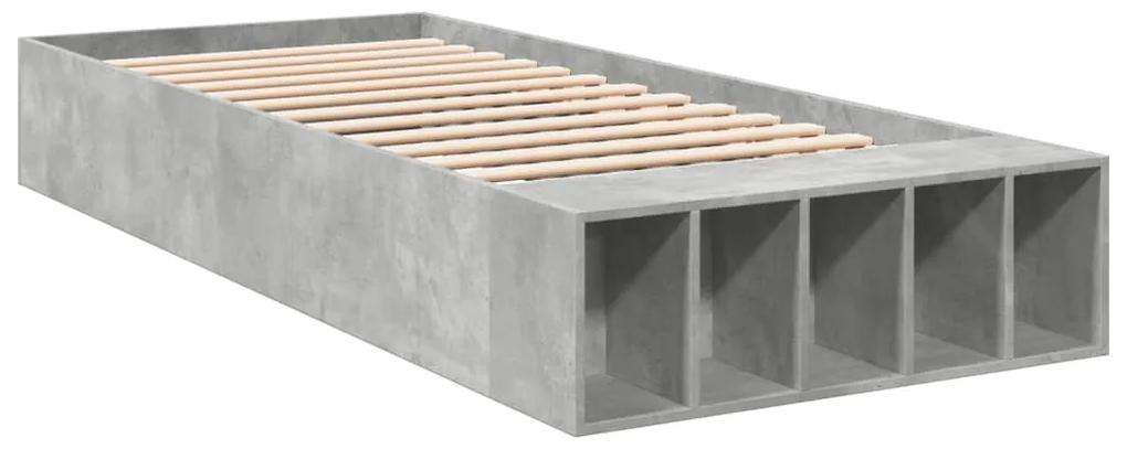 3280604 vidaXL Cadru de pat, gri beton, 100x200 cm, lemn prelucrat