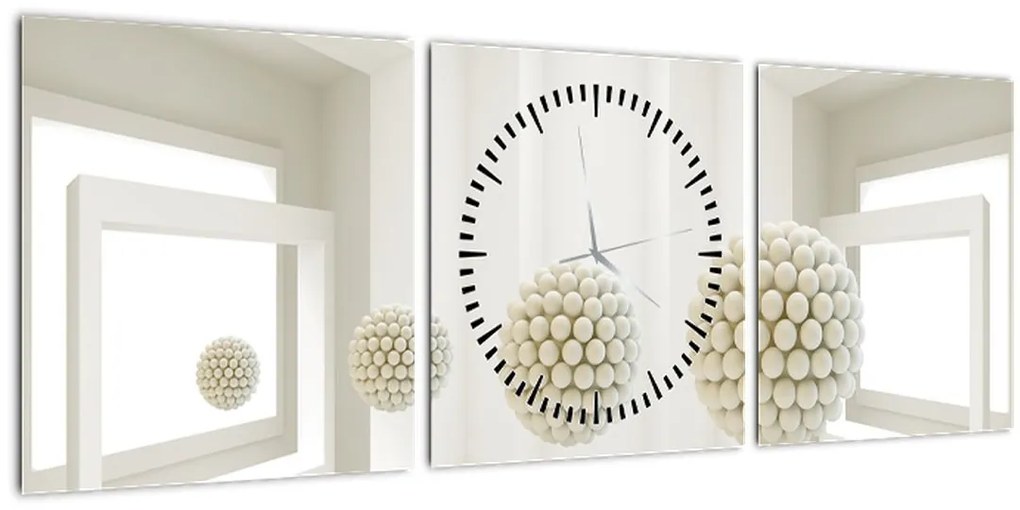 Tablou - privire înăuntru - abstarct (cu ceas) (90x30 cm)