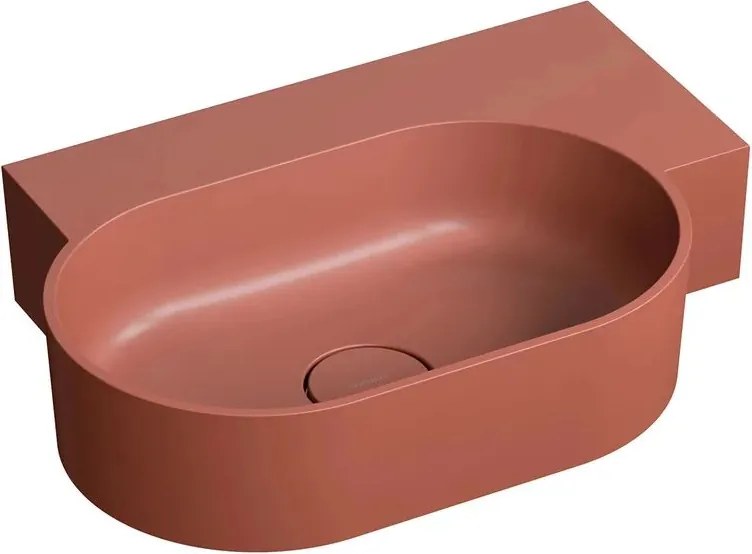 Lavoar suspendat Omnires Ovo M+ finisaj portocaliu mat 55.5 cm dreapta
