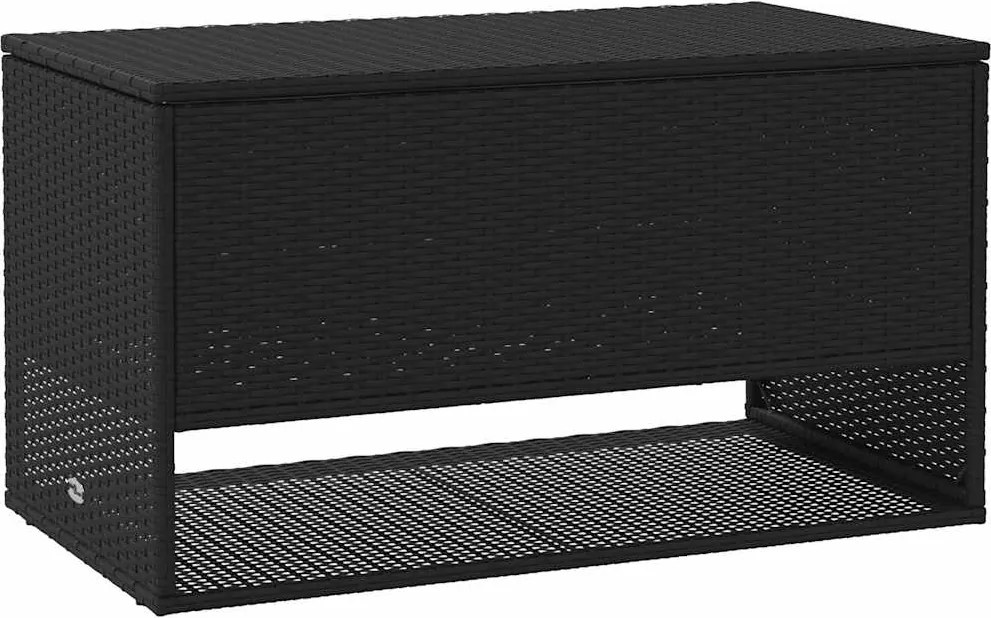 vidaXL Cutie de perne de exterior Negru 100x55x55,5 cm Poly Rattan
