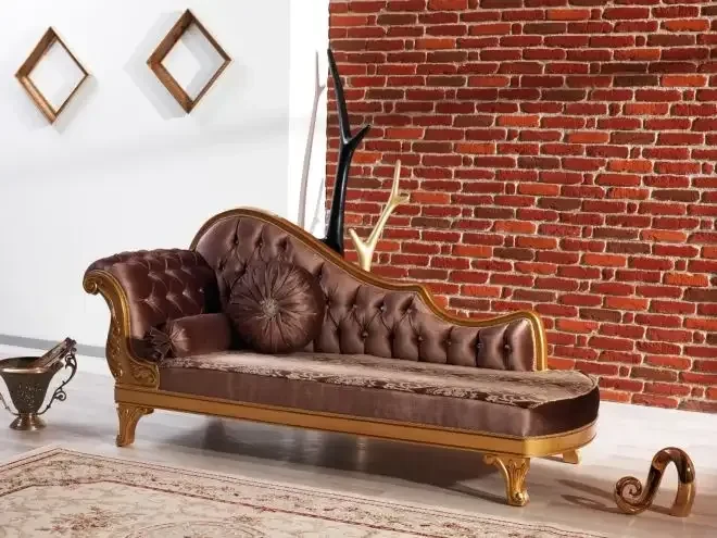 Sezlong-canapea dormitor pe stil Chesterfield Josephine