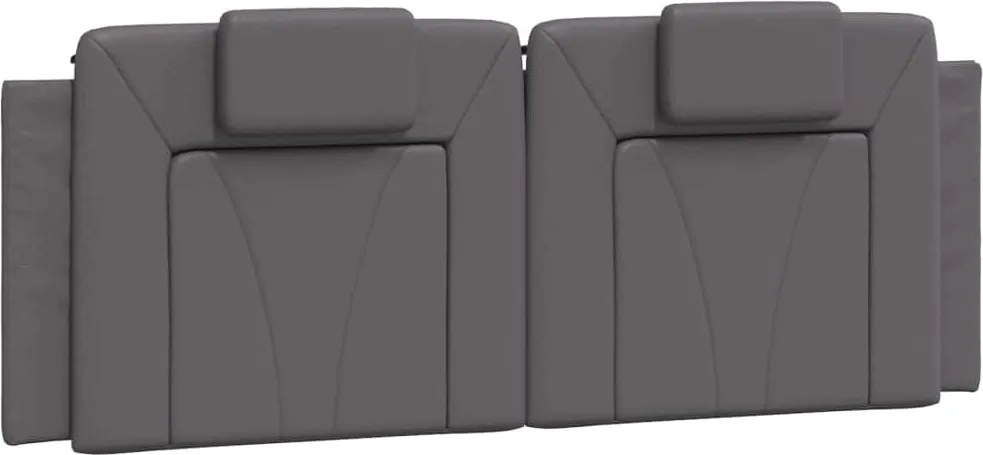 vidaXL Pernă pentru tăblie pat, Viana, gri, 140 cm, piele artificială