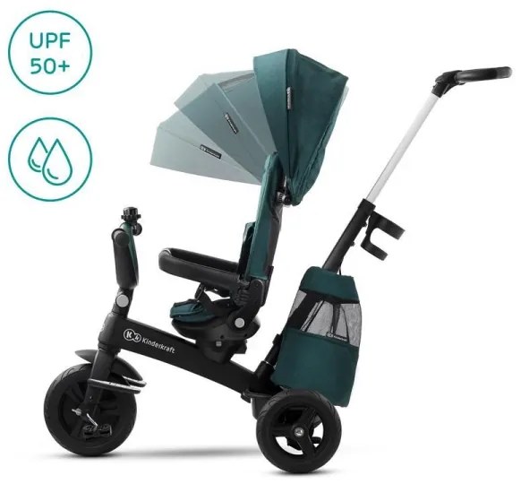 Tricicletă pentru copii 5v1 EASYTWIST verde/neagră KINDERKRAFT