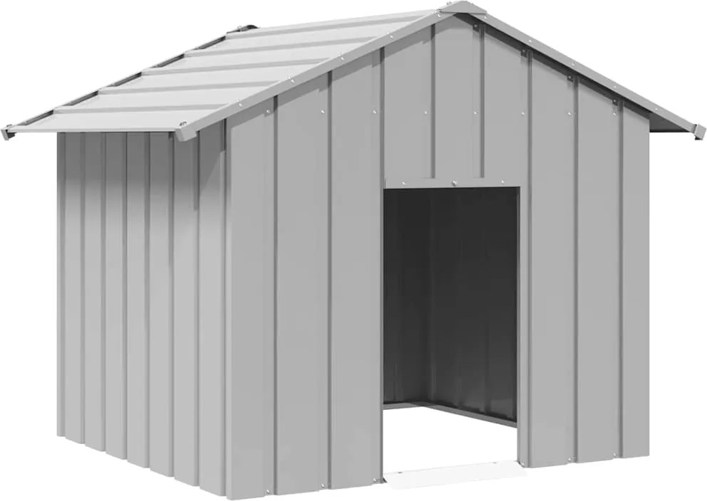 vidaXL Casă pentru câini cu acoperiș 131x101x102 cm oțel galvanizat
