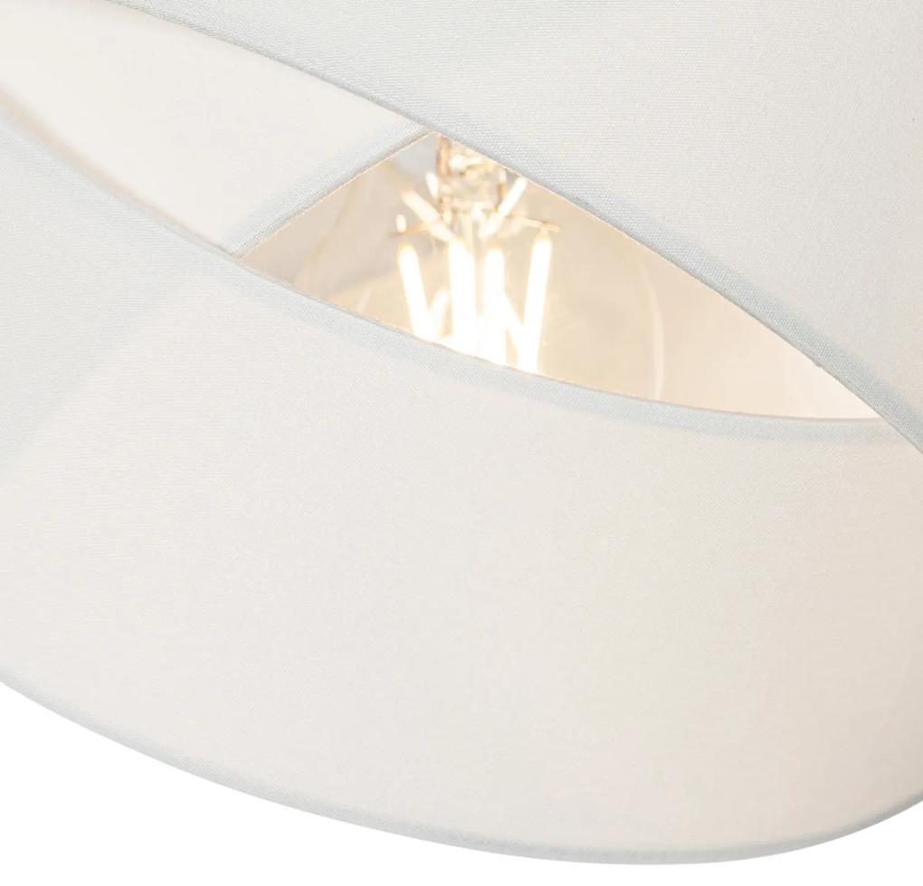 Lampă suspendată modernă albă 3 lumini - Pânză