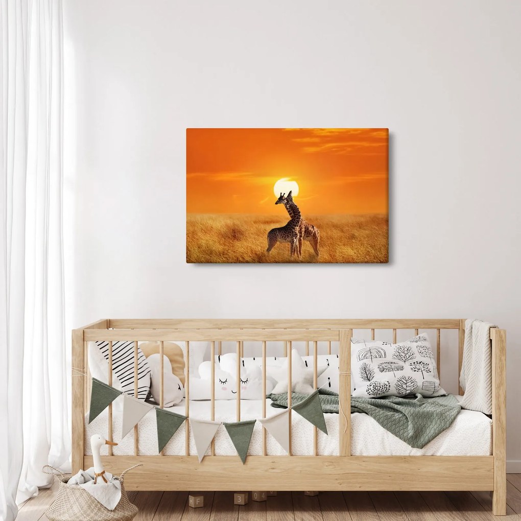 Tablou - Girafe în Parcul Național Serengeti (90x60 cm)