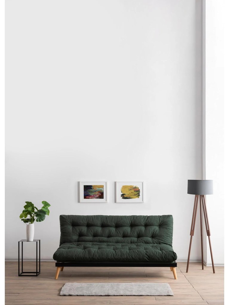 Canapea extensibilă Sakotta (Verde + Lemn). 1107029