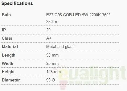 Bec E27 GLOBE FILAMENT LED AMBER 4W 2200K 17429