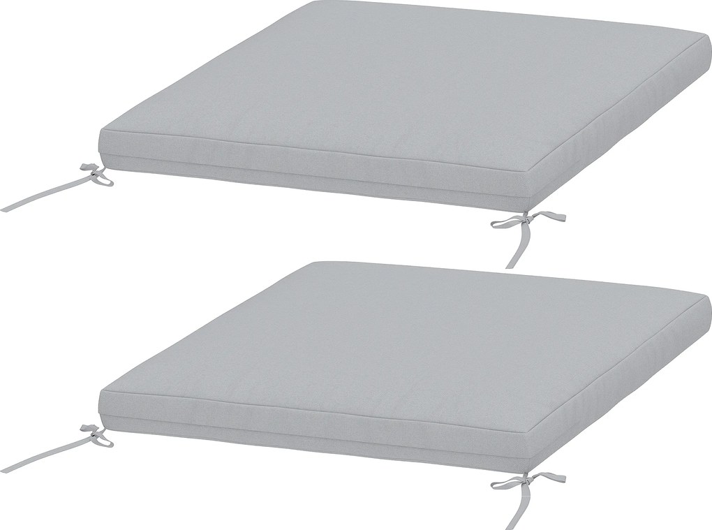 Outsunny Set de 2 perne pentru scaune de grădină, perne rotunde 50 x 50 cm, spumă cu densitate înaltă, antiderapante 50x50 cm gri | Aosom Romania