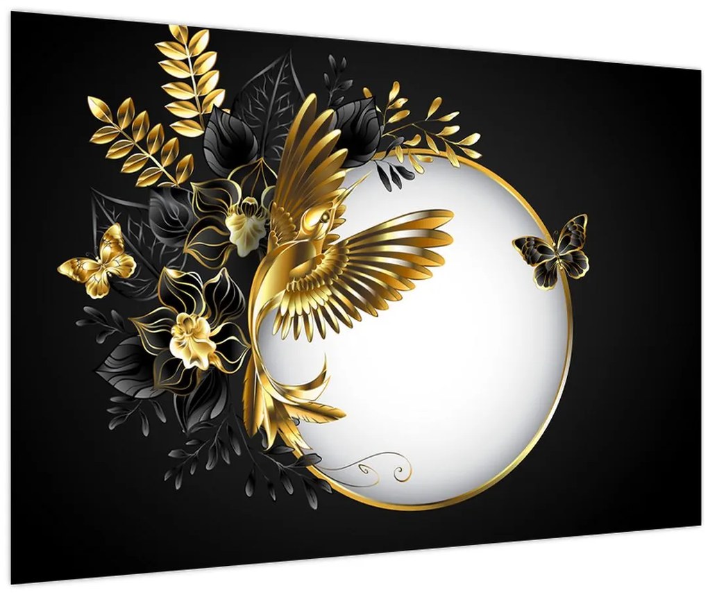 Tablou - Bile cu motive aurii (90x60 cm)