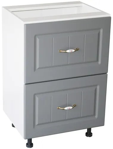 Corp inferior 50 cu 2 sertare metalice greutate Zebra MDF gri dungi