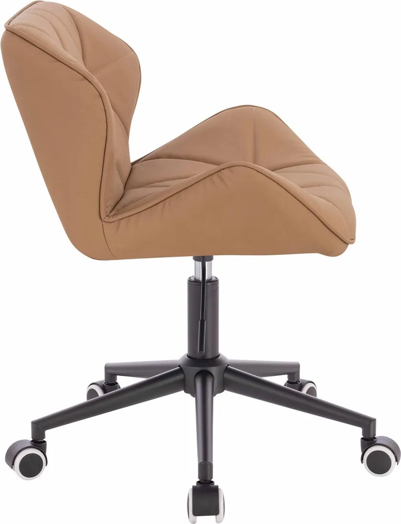 HR111K Scaun Caramel Piele Ecologica Premium Soft cu Bază Neagră