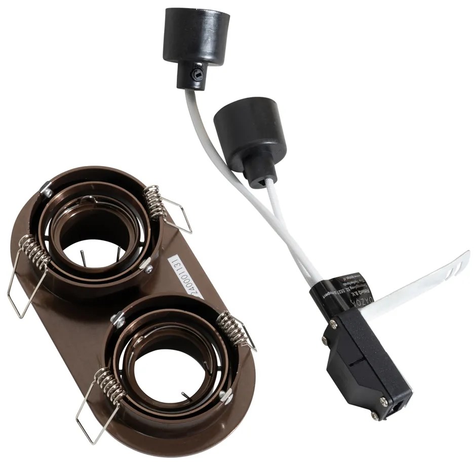 Spot integrat rotunjit bronz închis GU10 35mm orientabil 2 lumini - Installa