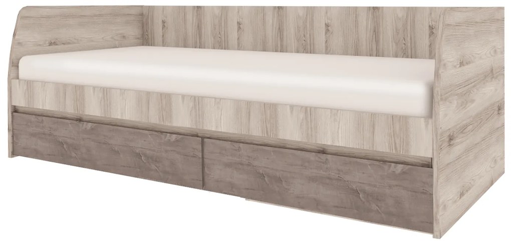 Pat de o persoană 90 cm Jolene (castan nairobi + onyx) (cu somieră). 1052966