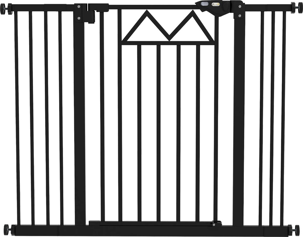 PawHut Barieră pentru câini cu 4 șuruburi reglabile și bandă adezivă, din metal și plastic, 74-100x76 cm, negru | Aosom Romania