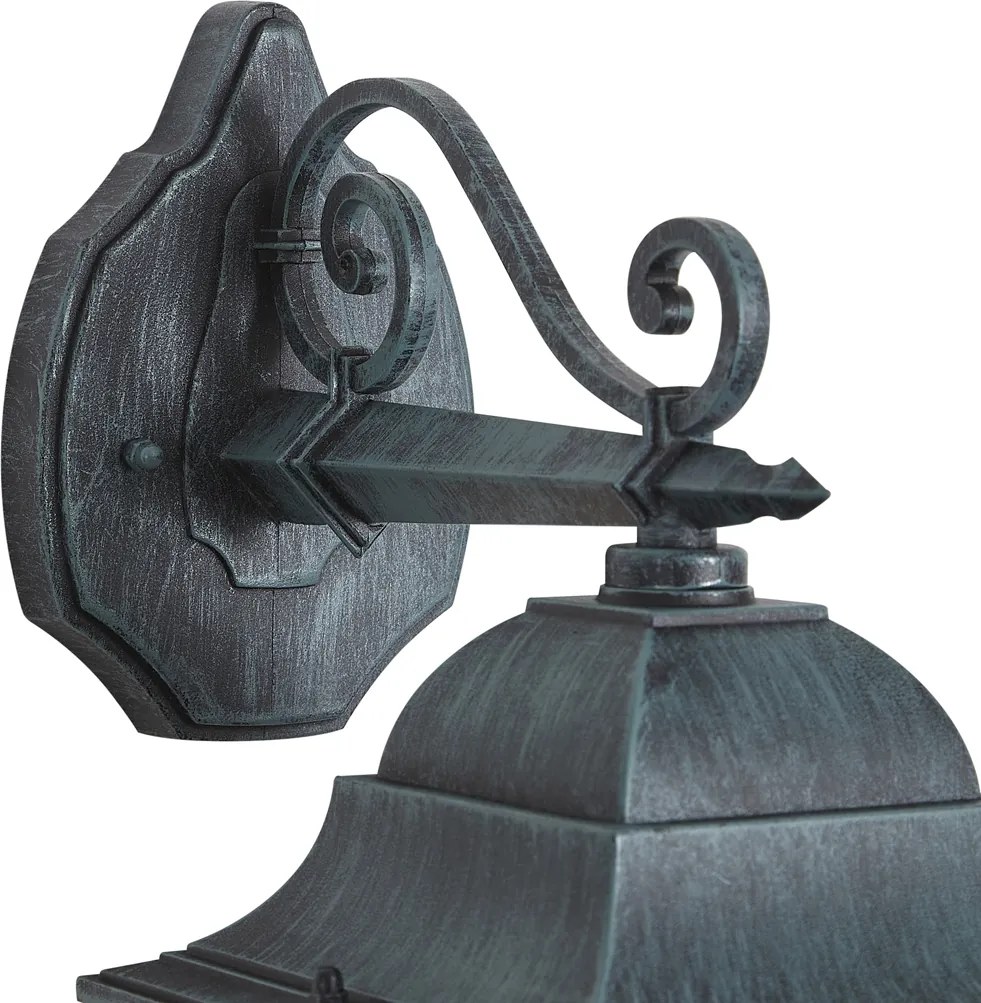 Felinar de perete de exterior vintage negru cu verde antic IP44 - Antigua Down