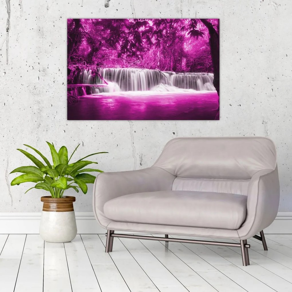 Tablou - Cascadă, violet (90x60 cm)