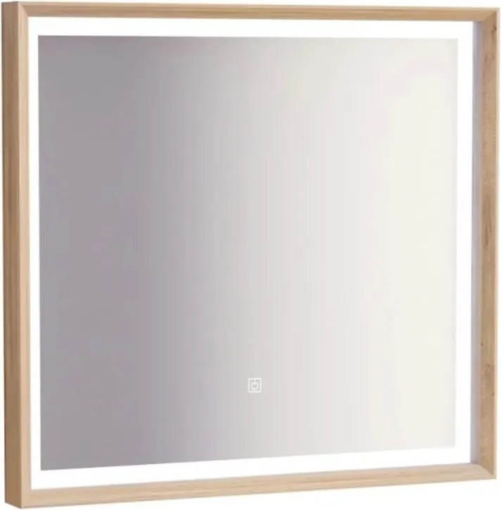 Oglinda cu iluminare Inter Ceramic dreptunghiulara 75x70 cm finisaj rama lemn