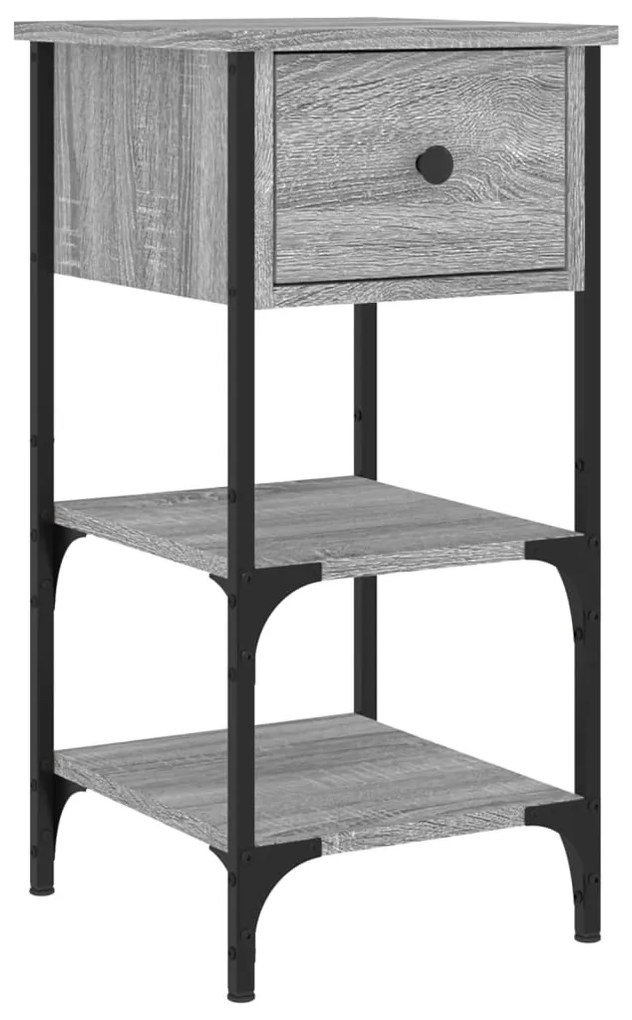 825979 vidaXL Noptieră, gri sonoma, 34x36x70 cm, lemn compozit