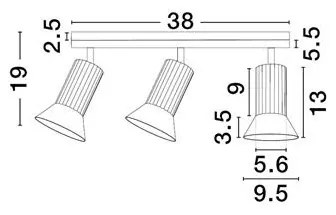 Plafoniera cu 3 Spoturi directionabile LUVIA, NVL-9011443