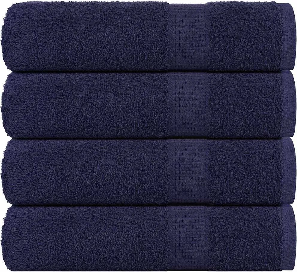 vidaXL Prosoape de baie, FROGN, 4 buc., albastru marin, 100x150 cm, 360 g/m²