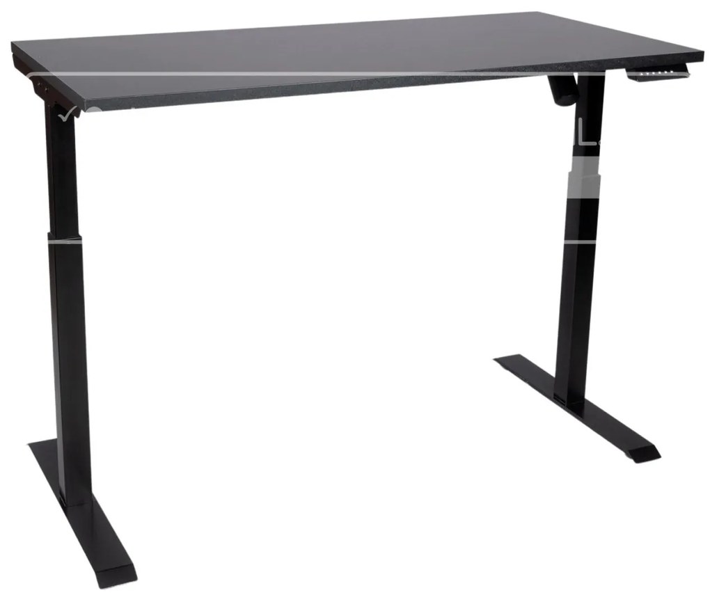 Birou reglabil electric TerrA3 s BLACK - profil pătrat , 1 motor, cadrul negru (Dimensiune blat: 90x60cm, Culoare blat: Alb 25mm)