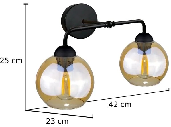 Aplică MELLE BLACK 2xE27/60W/230V