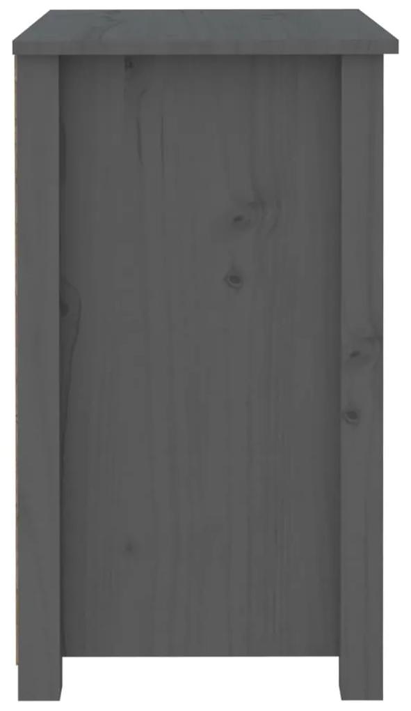 Noptiere, 2 buc., gri, 50x35x61,5 cm, lemn masiv de pin 2, Gri