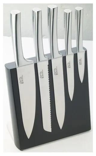 Set 5 cuțite din inox cu suport magnetic Jean Dubost Meteor