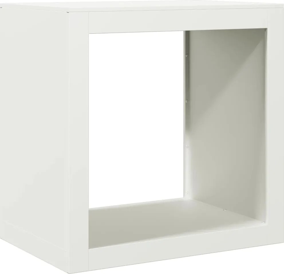 vidaXL Rastel pentru lemne de foc, alb, 60x40x60 cm, oțel