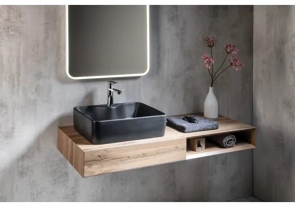 Sapho - Lavoar pentru blat BALENA 48x37 cm, negru mat