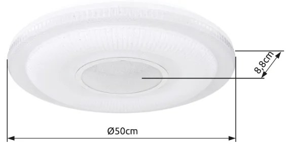 Plafonieră LED dimabilă Globo 48007FSH-30 MAGNIFIQUE 30W/230V d. 50 cm Tuya + telecomandă