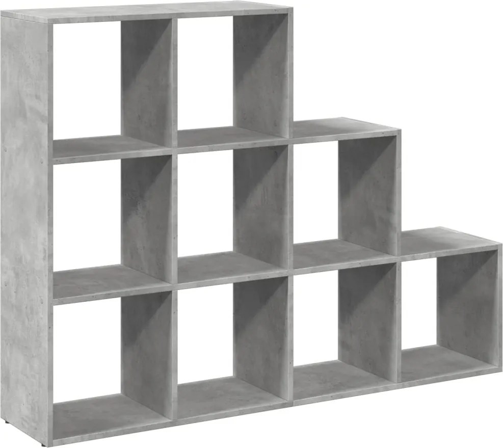vidaXL Bibliotecă/separator cameră gri beton 137,5x29x103,5 cm lemn