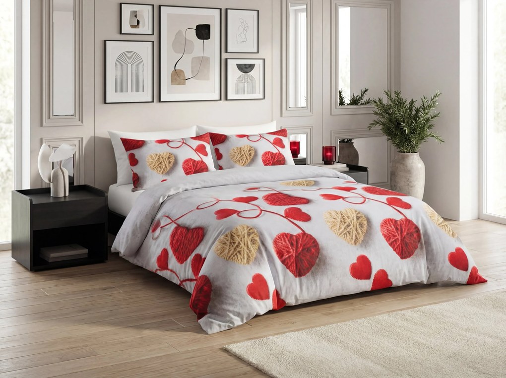 Lenjerie de pat din microfibra VELHEART rosu Dimensiune lenjerie de pat: 2 buc 70 x 80 cm | 160 x 200 cm