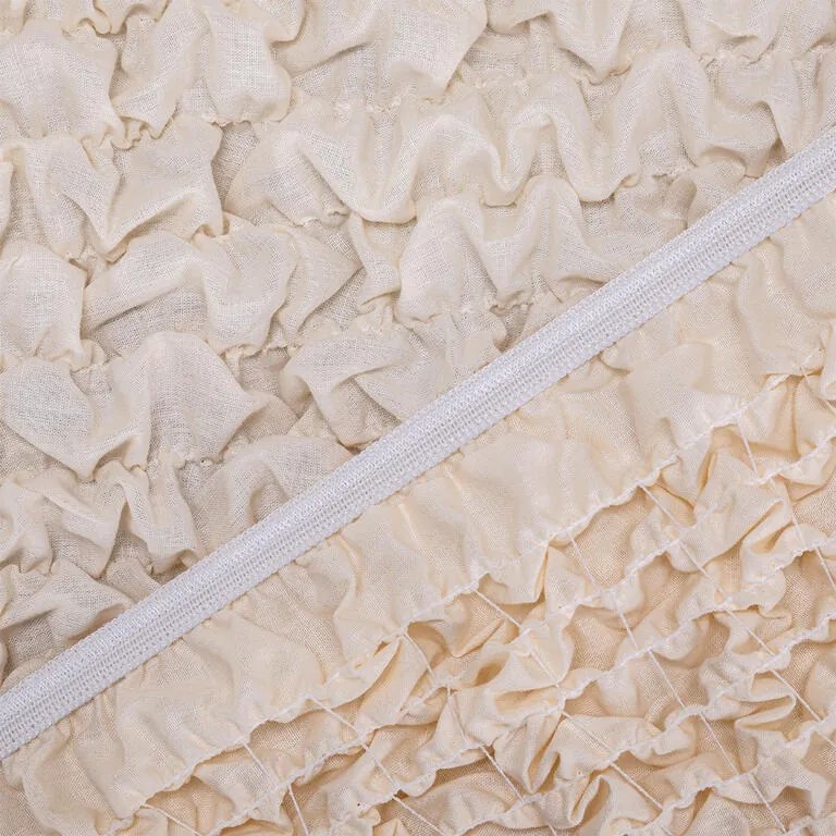 Huse bielastice FUCO bumbac bio smântânii fotoliu triplu (l. 170 - 220 cm)