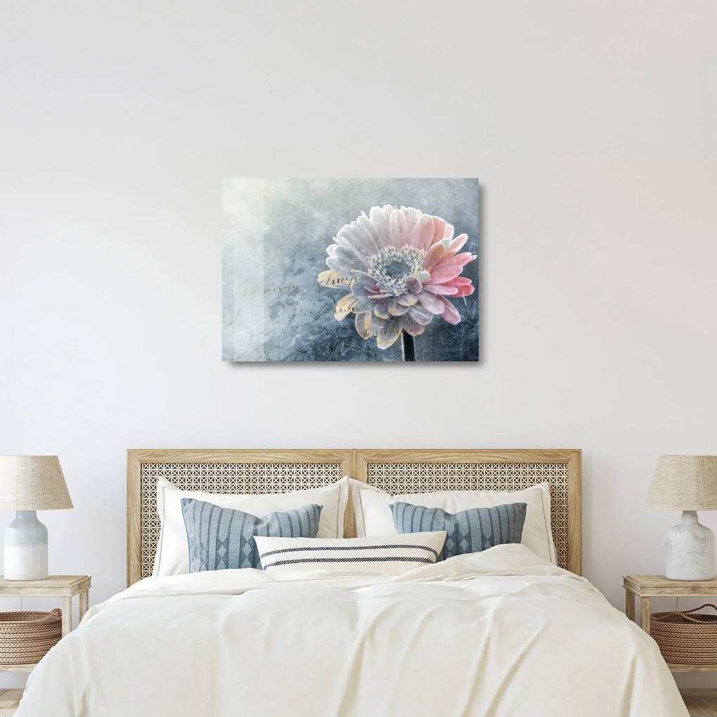 Tablou pe sticlă - Floare de iarnă (70x50 cm)